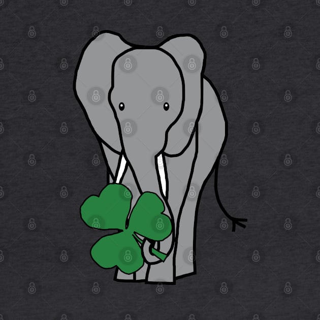 St Patricks Day Elephant with Shamrock by ellenhenryart